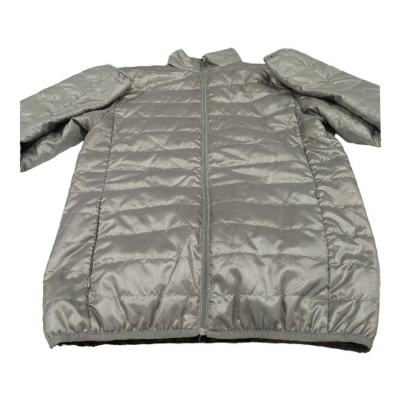 WOMEN'S GRAY WEST LOOP PACKABLE LONG SLEEVE LIGHT WEIGHT QUILTED PUFFER JACKET. - Picture 6 of 10